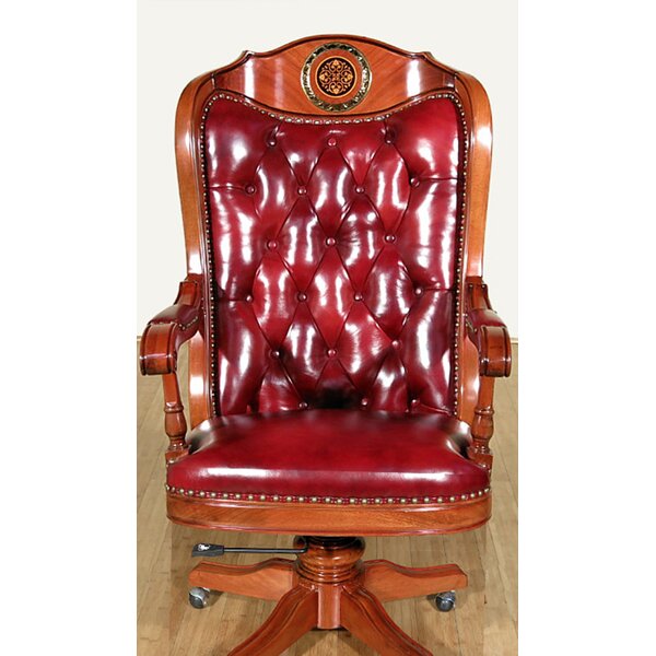 Lorenzo Genuine Leather Executive Chair with Headrest